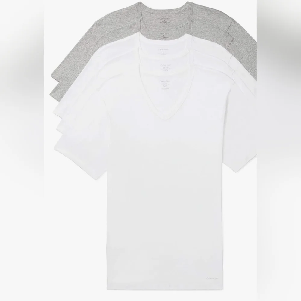5 Pack Calvin Klein White & Grey T-Shirt Nwt - Discontinued